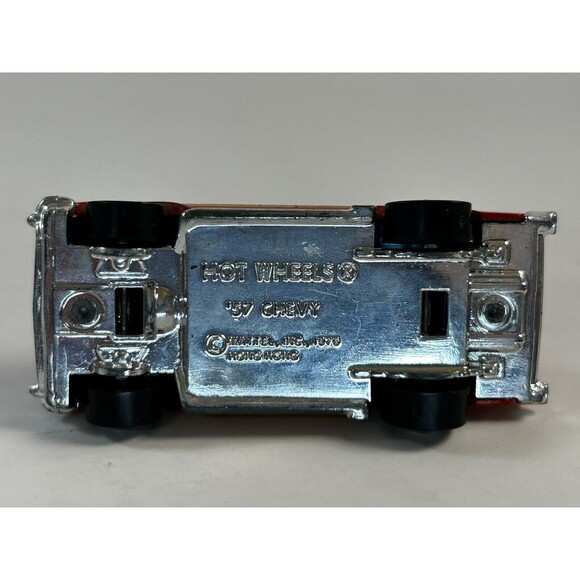 Vtg Hot Wheels 1976, 57 Chevy Hong Kong Red Yellow Nice! - Picture 8 of 8